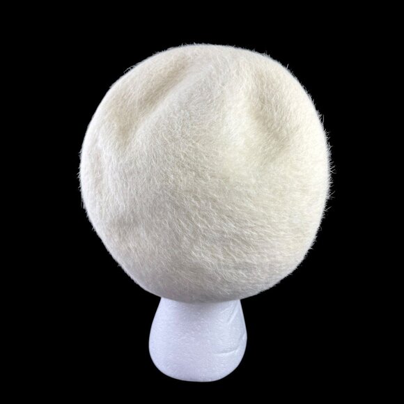 William Kitt White Wool Felt Hat with Chain Vintage 1960s Coronetta Italy - Picture 5 of 8